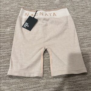 Nagnata Rib Biker Short in Cream Sandstone